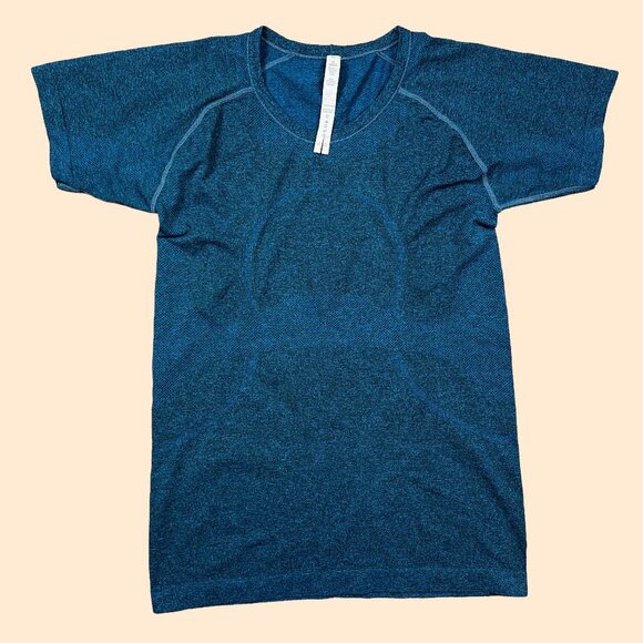 Lululemon Swiftly Tech Short Sleeve Workout T-Shirt Teal Blue Women's Size 10 - Picture 1 of 2